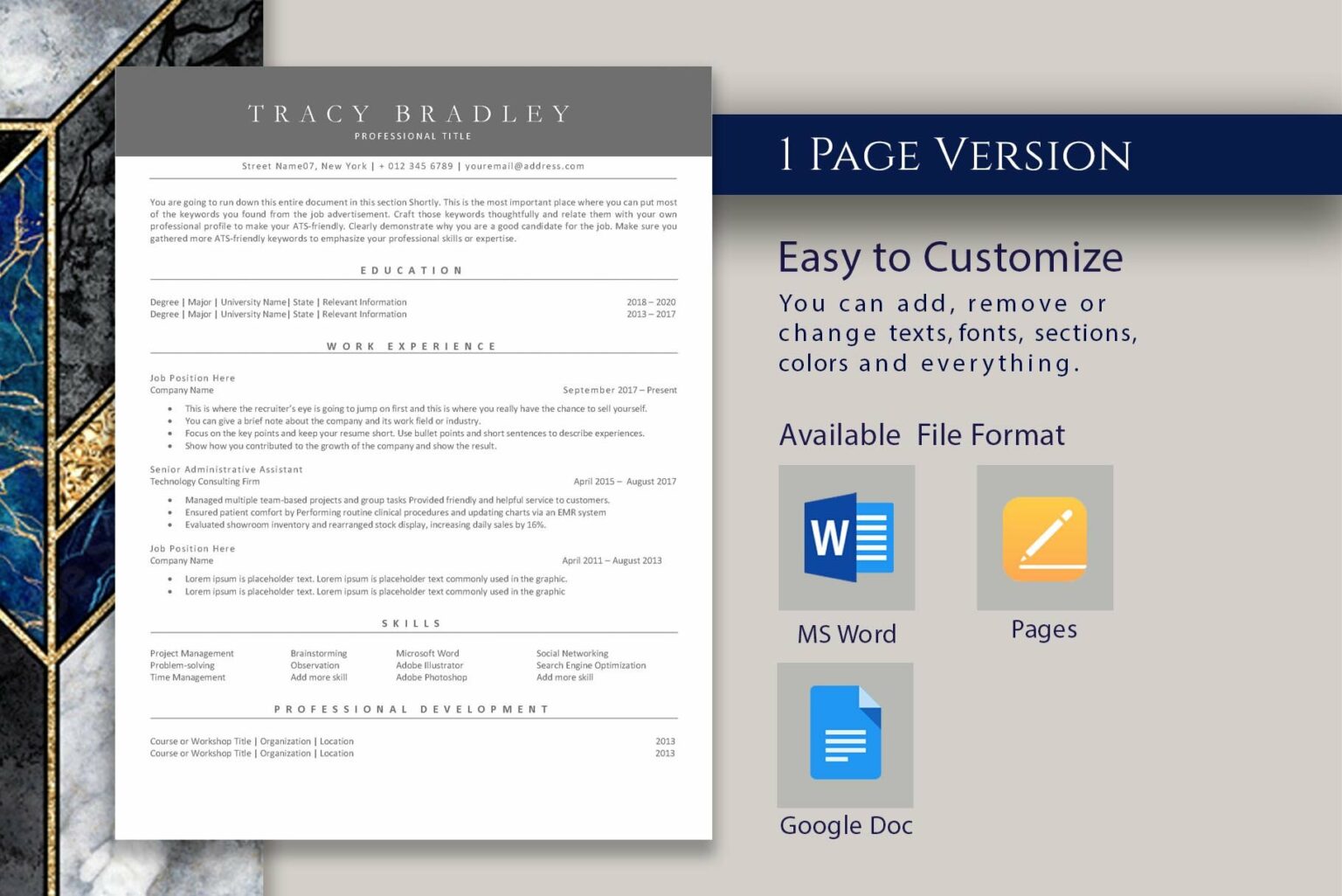 Google Docs Resume Template ATS MasterBundles