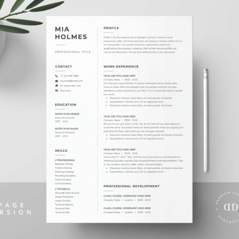 Word Resume & Cover Letter Template cover image.