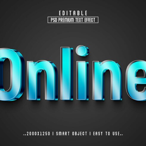 3d text effect with the words online.