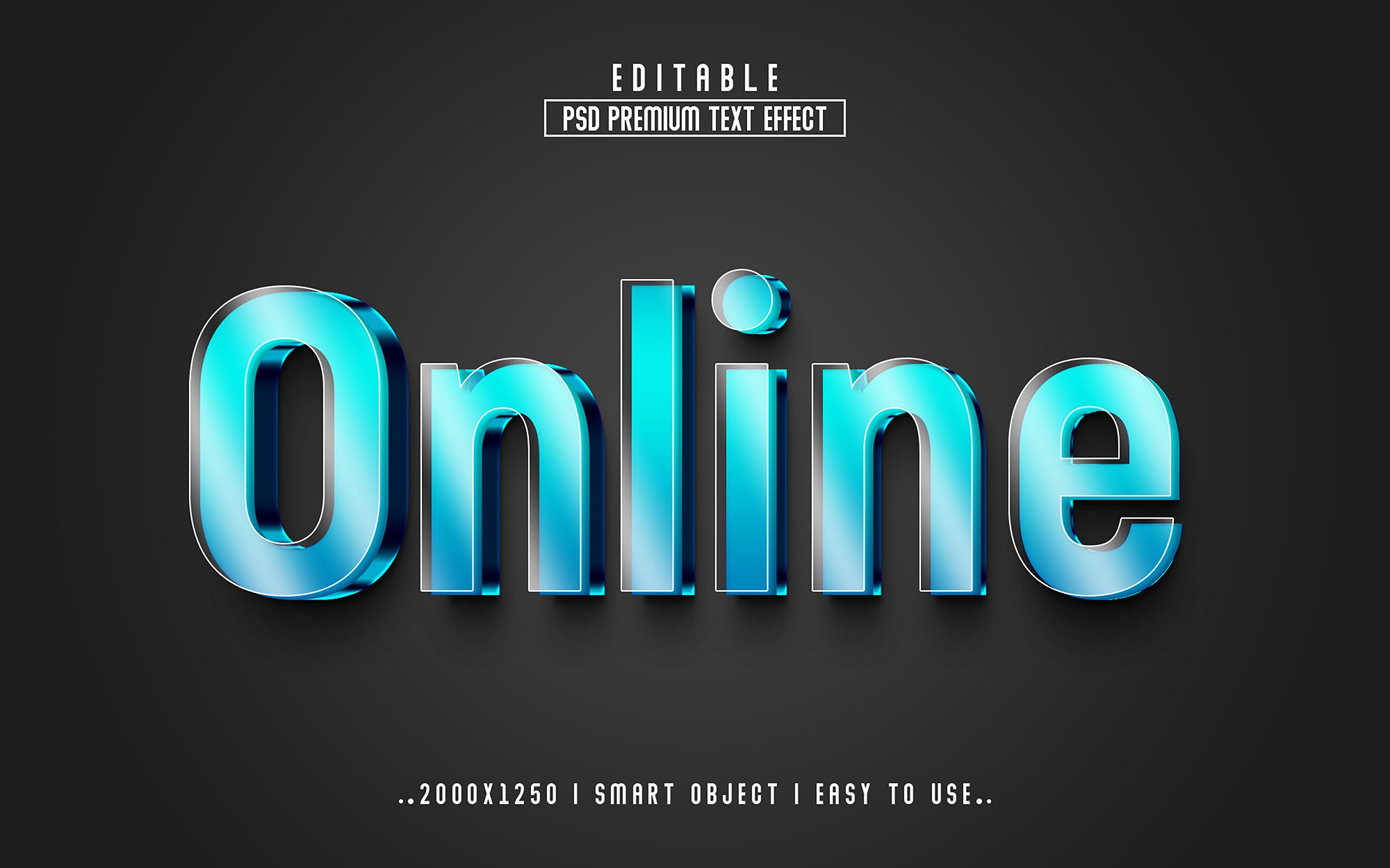 3d text effect with the words online.