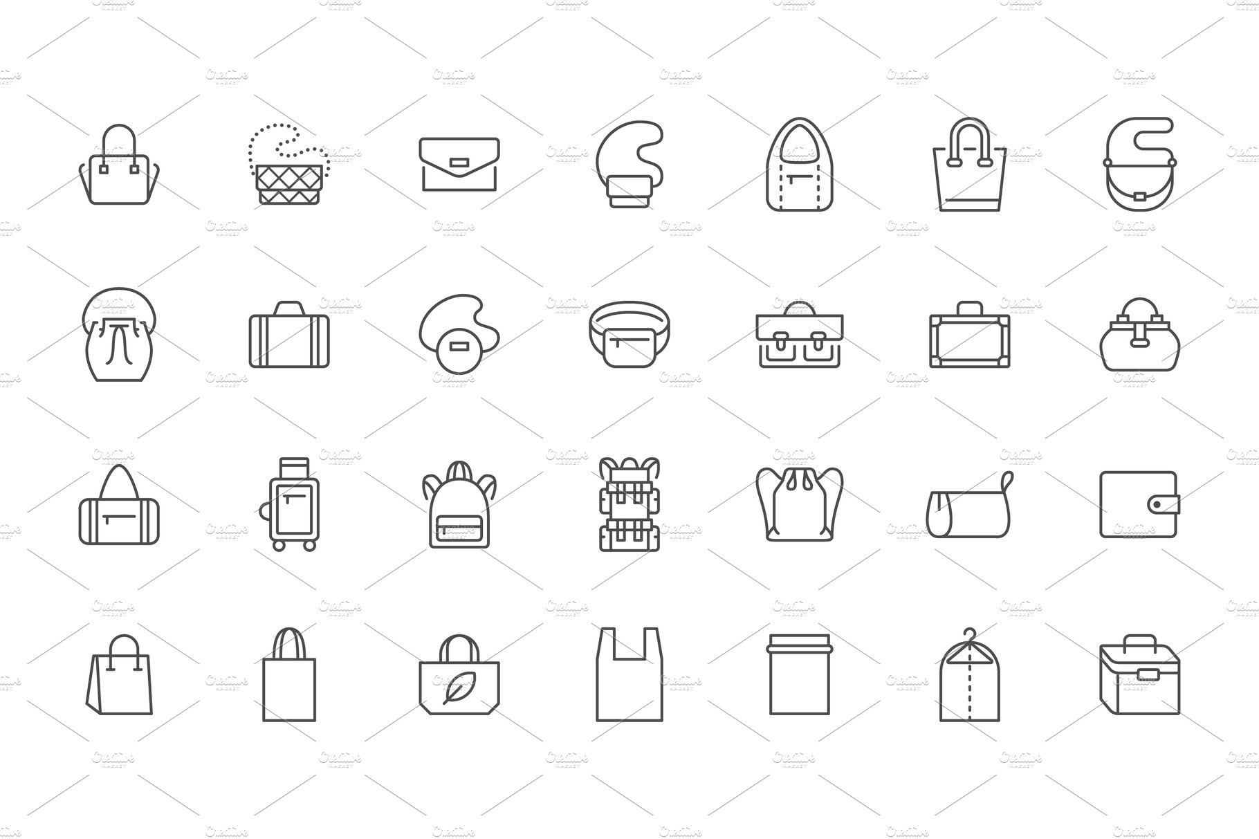 Bags Line Icons preview image.