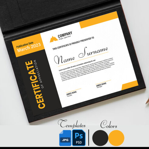 6 PSD certificate Template - Only $6 cover image.