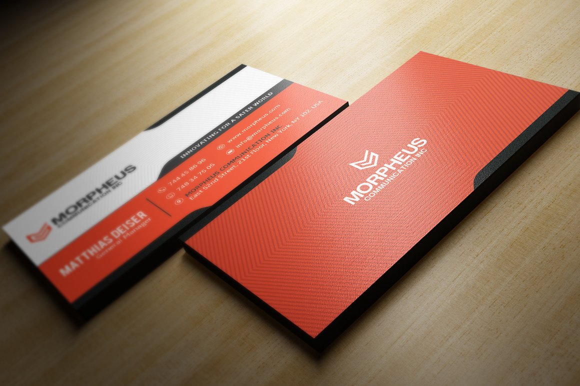 orange corporate business card 300