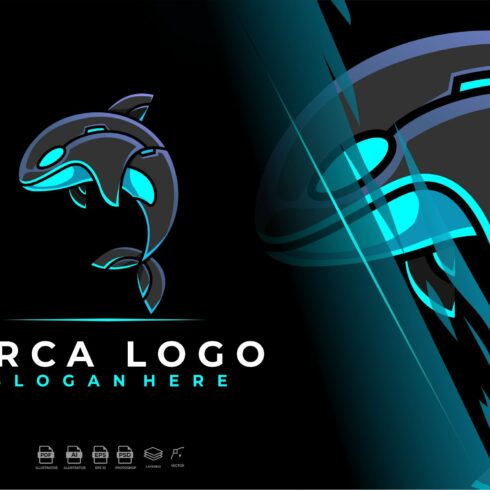 Mecha Robot Orca Killer Whale Logo cover image.