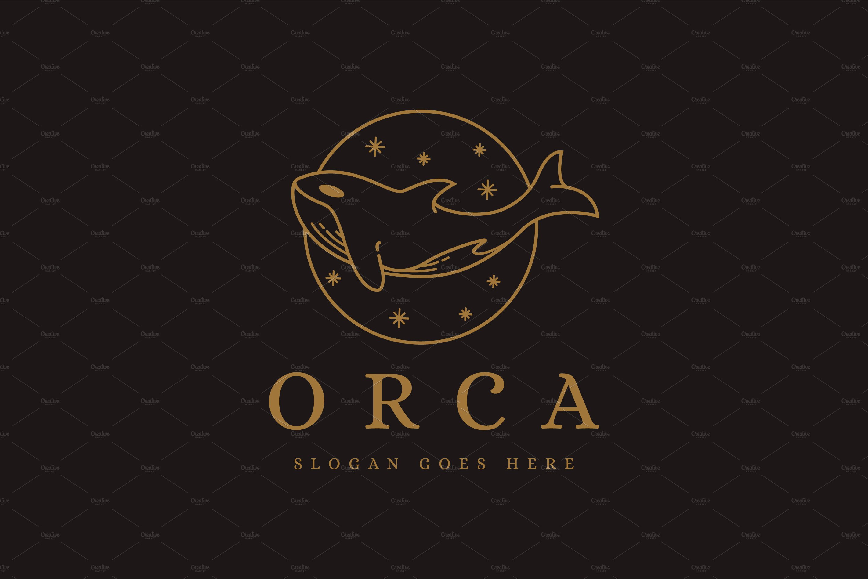 Line art orca killer whale logo cover image.