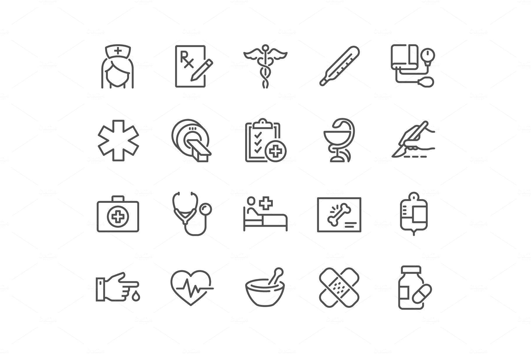 Line Medical Icons cover image.