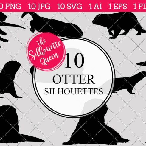 Otter Silhouette Vector Graphics cover image.