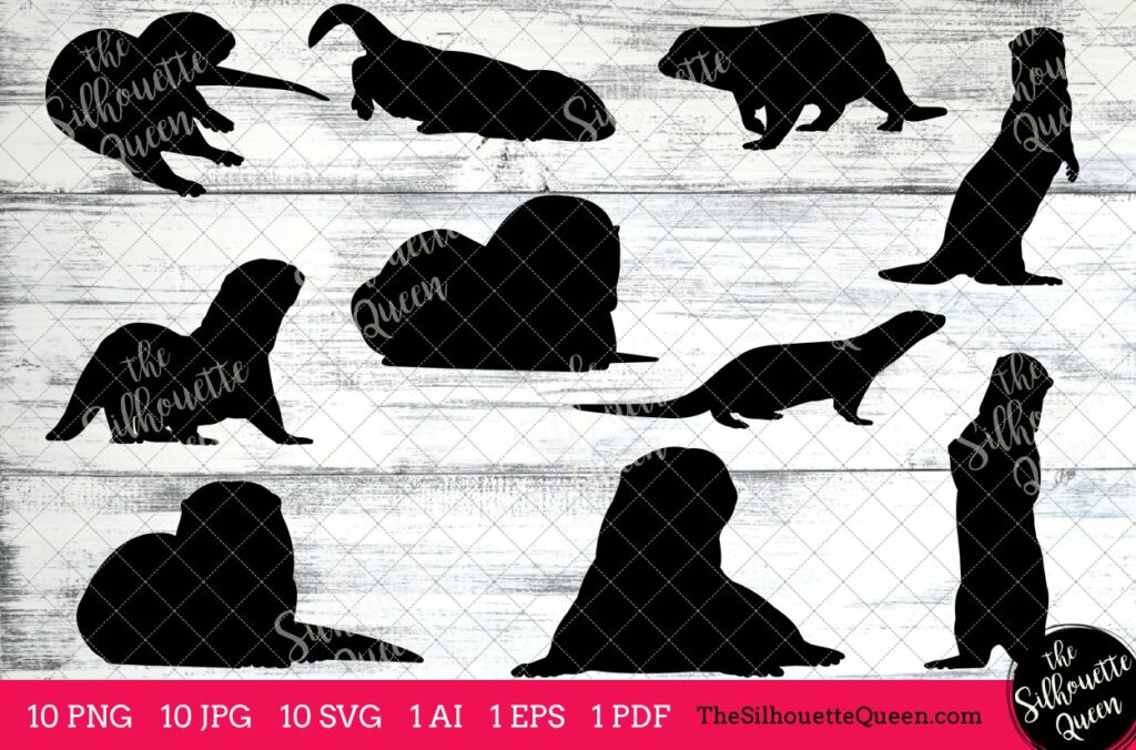 Otter Silhouette Vector Graphics – MasterBundles