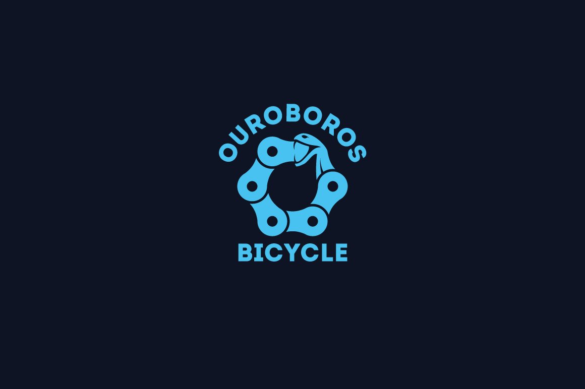 Ouroboros Bicycle Logo Template preview image.