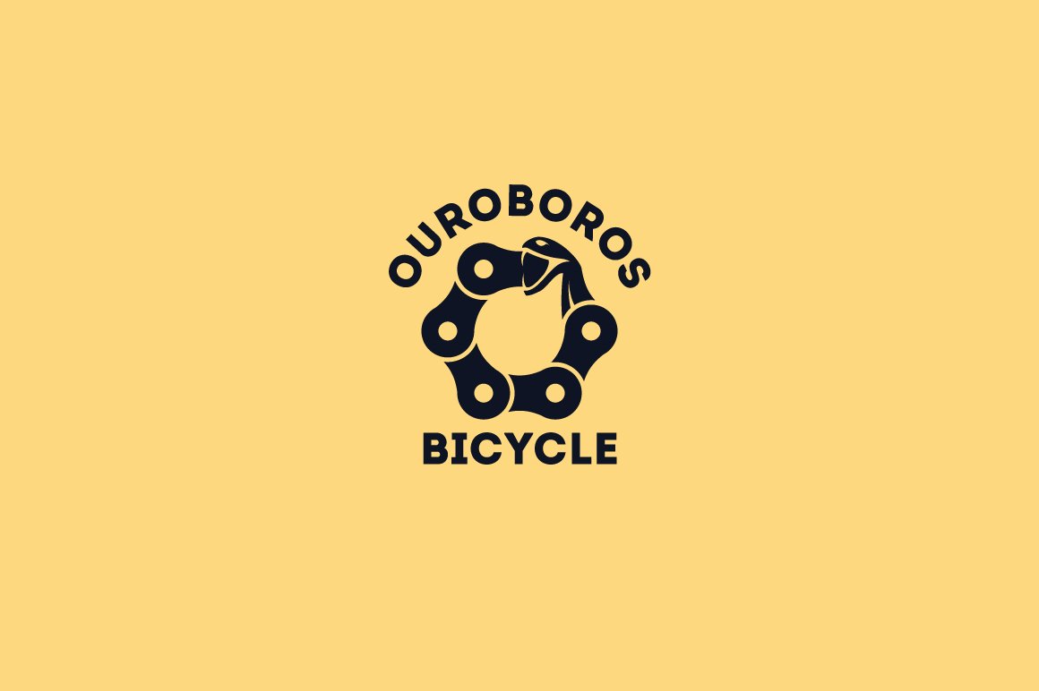 ouroboros bicycle logo template 03 958