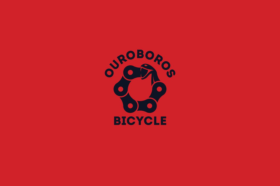 ouroboros bicycle logo template 04 898