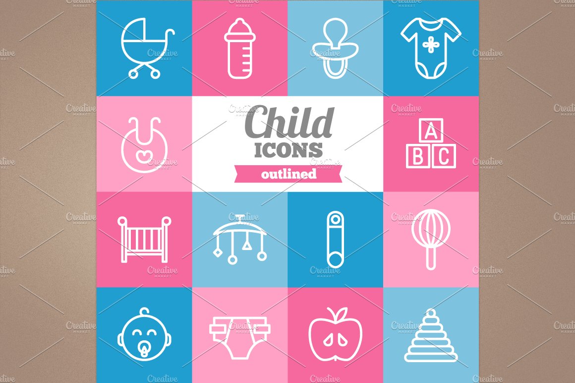 Outlined child icons cover image.