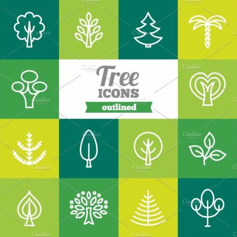 Outlined tree icons cover image.