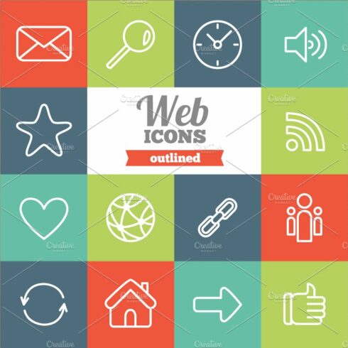 Outlined web icons cover image.