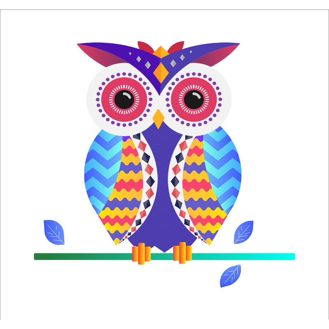 Majestic Owl Colorful Stylized Illustration just in 15$ cover image.