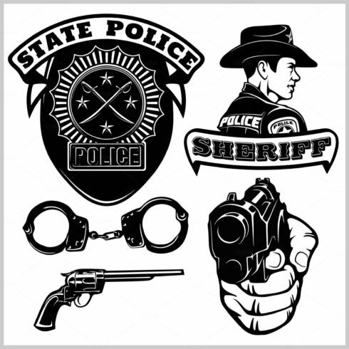 Sheriff badges and design elements - cover image.