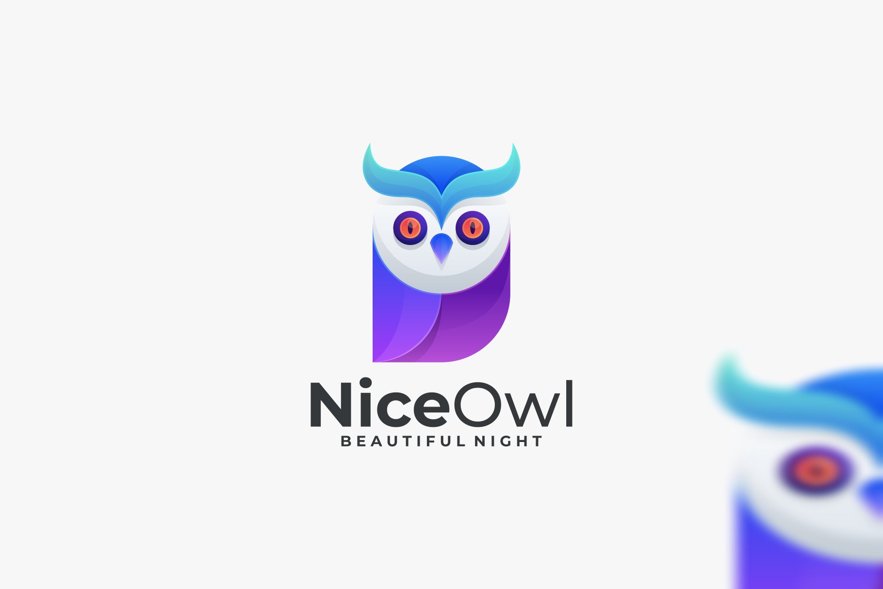 Nice Owl Gradient Color Logo cover image.