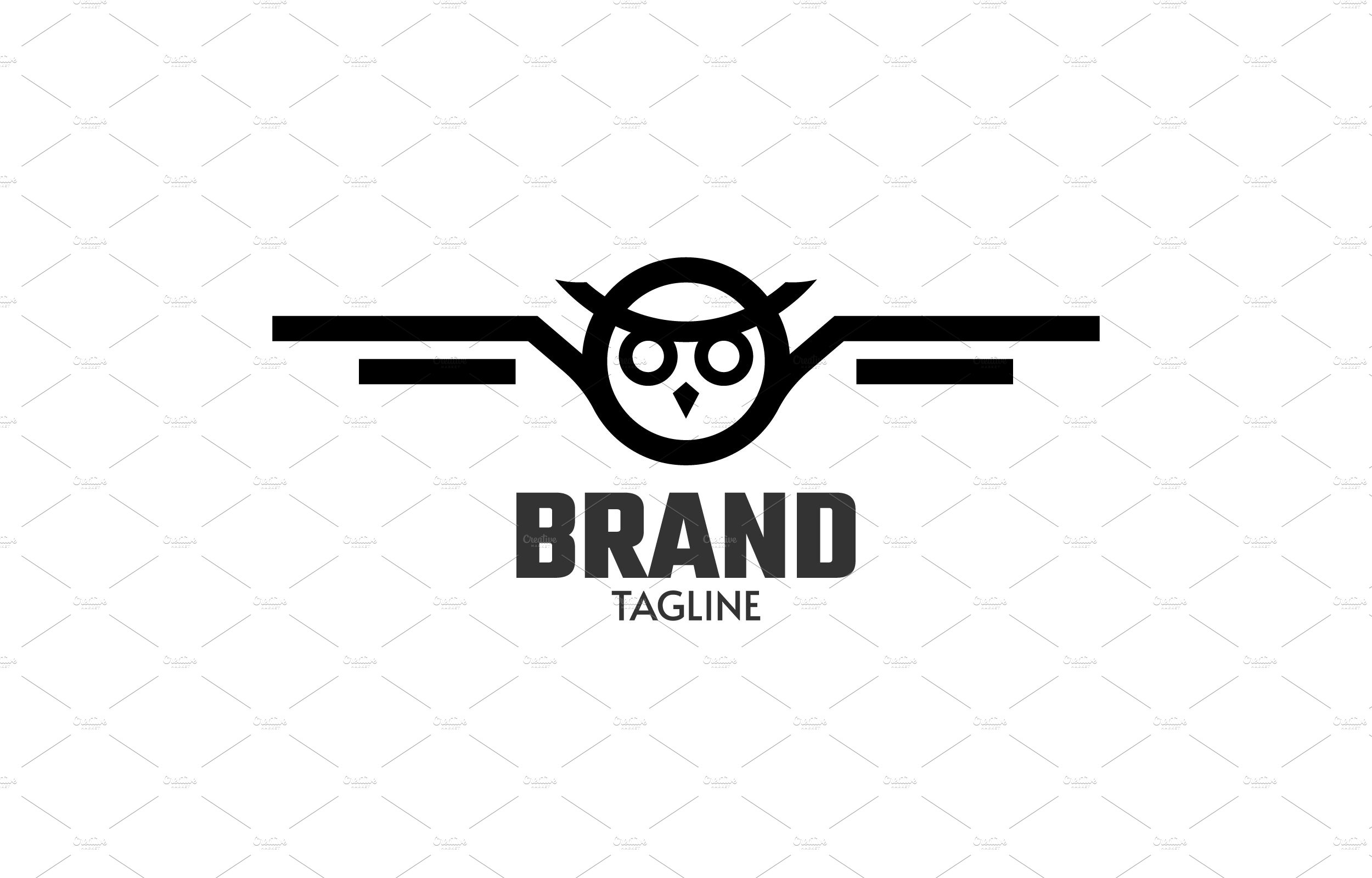 Owl simple logo design template cover image.