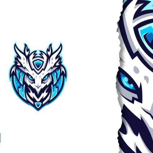 Owl head E-sport logo design cover image.