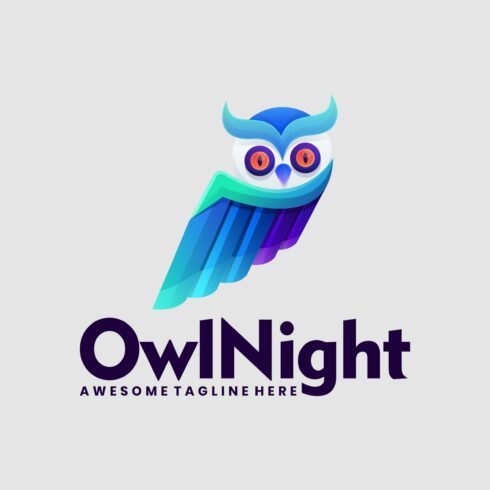 Owl Night Gradient Colorful Style. cover image.
