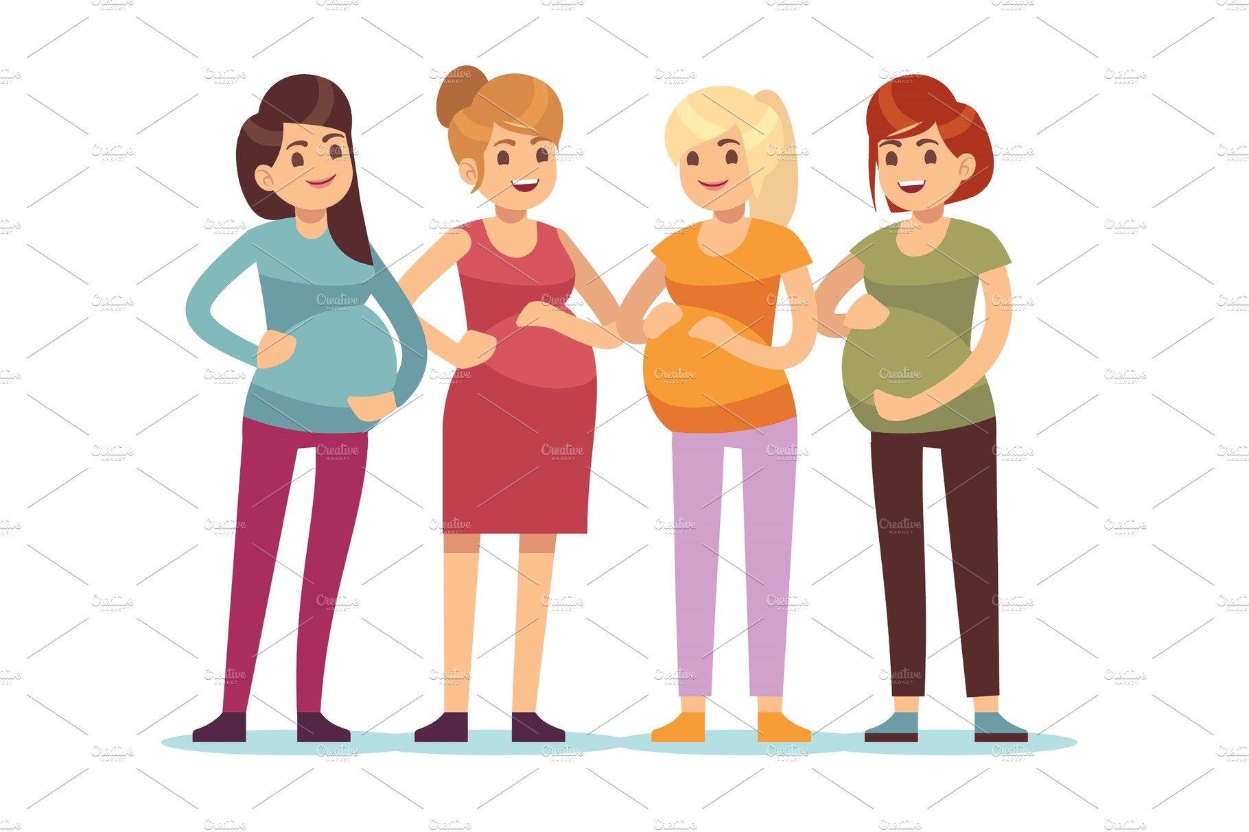 Pregnant women group. Future mothers cover image.