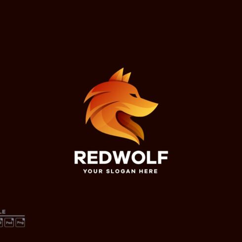 Wolf Illustration Gradient Logo cover image.