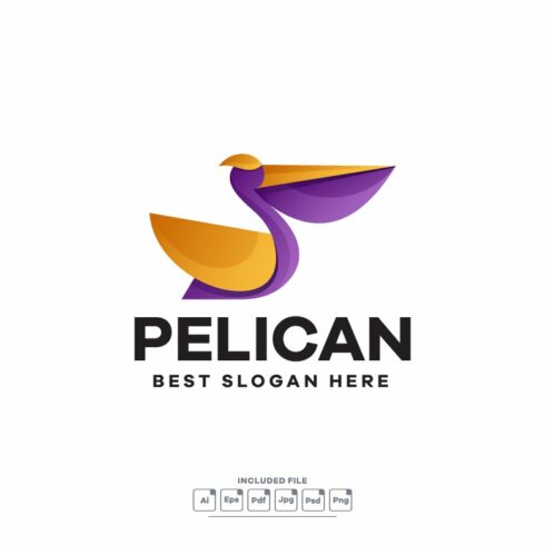 Gradient Pelican Logo Template cover image.