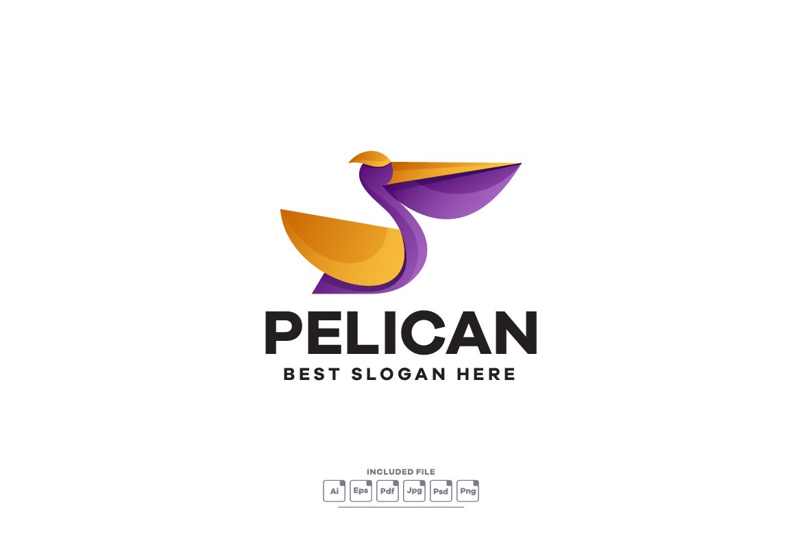 Gradient Pelican Logo Template cover image.