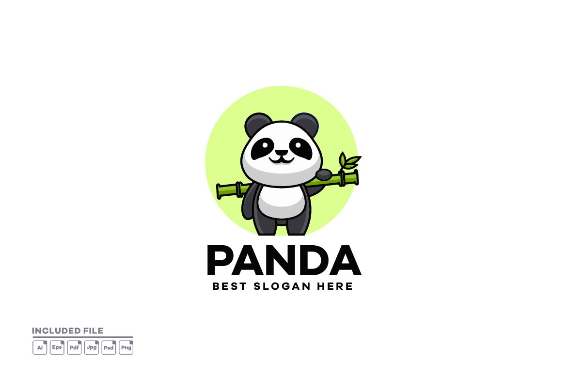 Cute Panda Mascot Logo Design cover image.