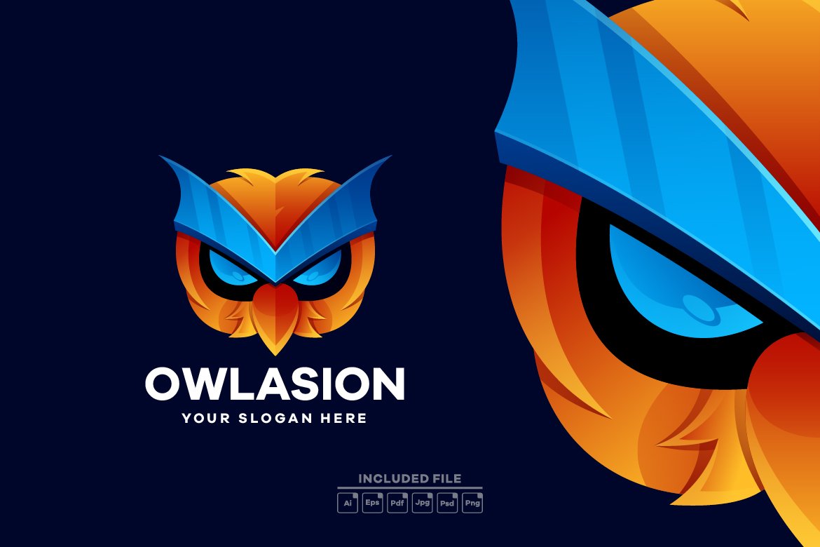 Gradient Owl Illustration Logo cover image.
