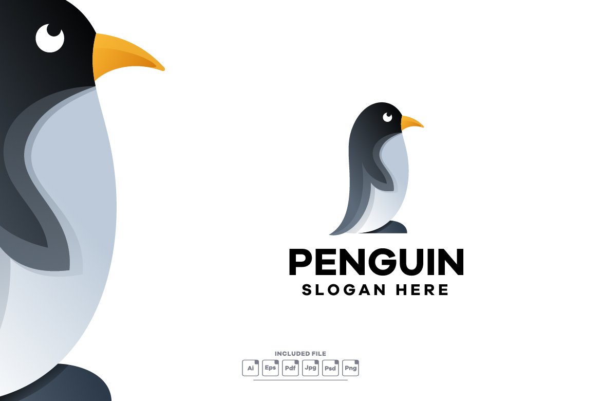 Penguin Gradient Logo Design cover image.