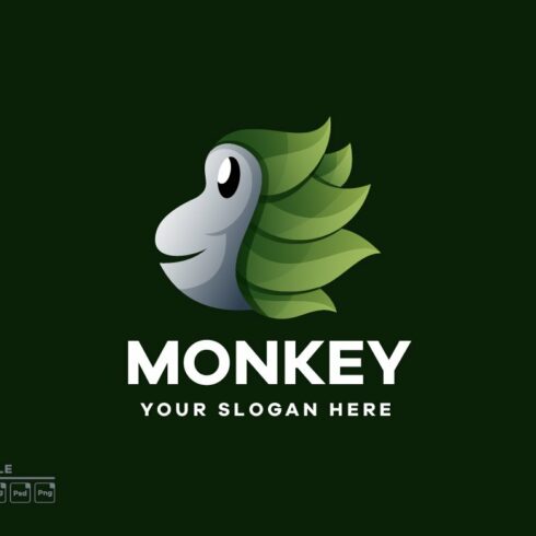 Monkey Illustration Gradient Logo cover image.