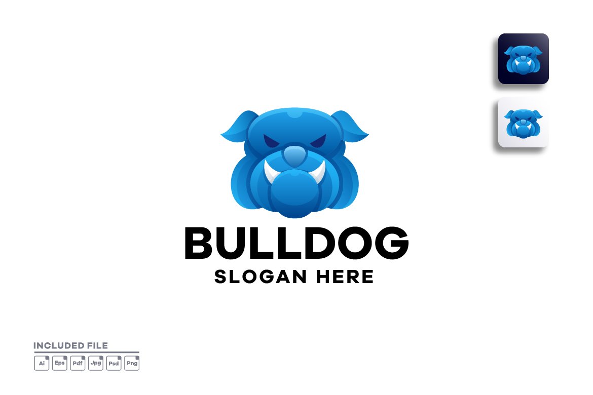 Bulldog Gradient Logo Design cover image.