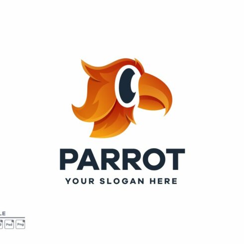 Parrot Illustration Gradient Logo cover image.