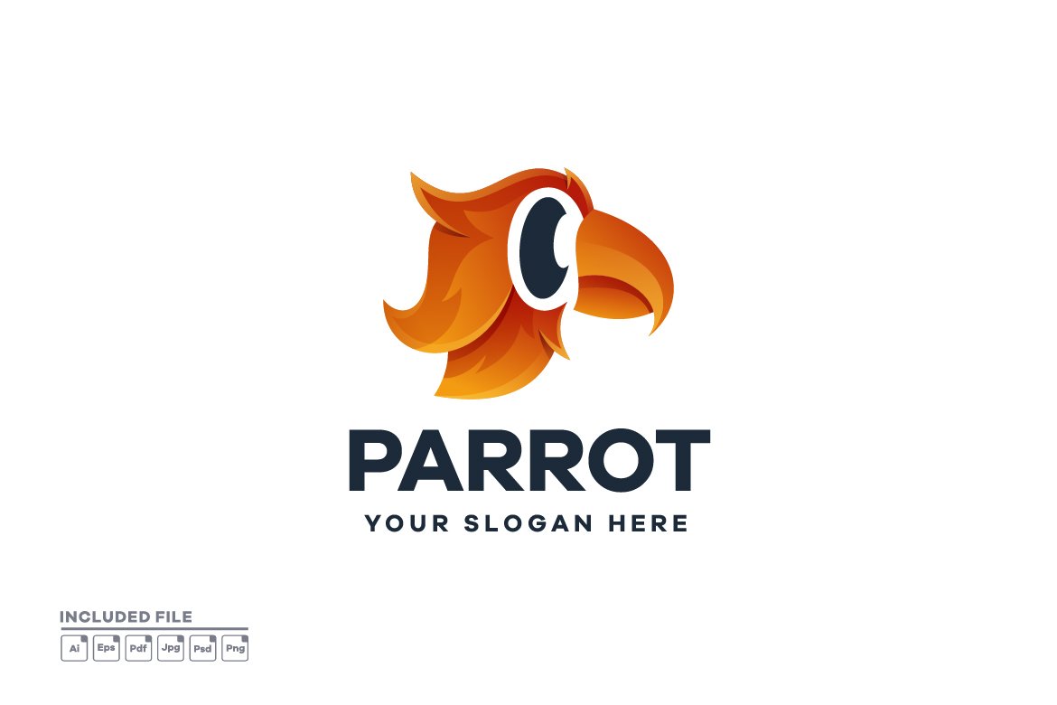 Parrot Illustration Gradient Logo cover image.