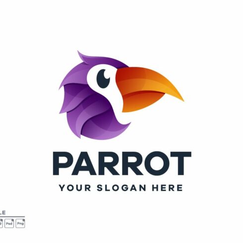 Bird Parrot Gradient Logo Template cover image.