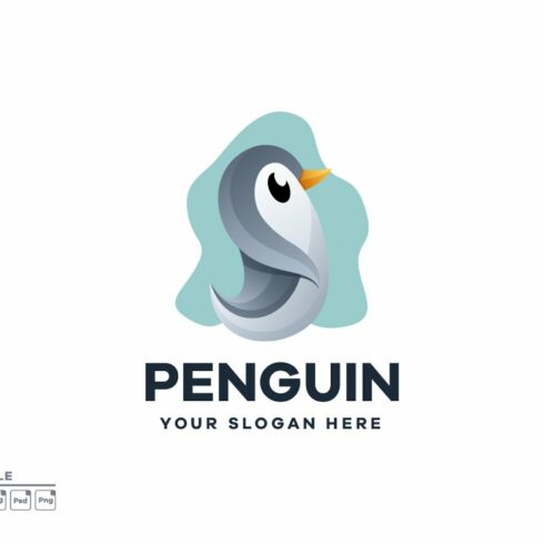 Gradient Penguin Illustration Logo cover image.