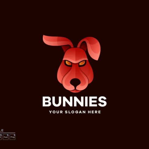 Rabbit Illustration Gradient Logo cover image.