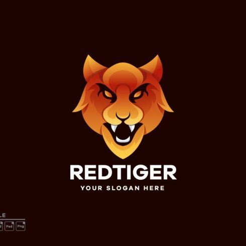 Tiger Mascot Gradient Colorful Logo cover image.