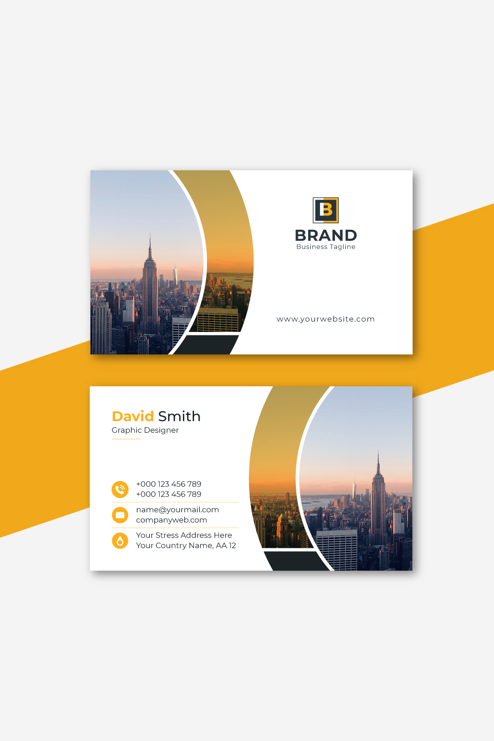 Simple Business Card Template pinterest preview image.
