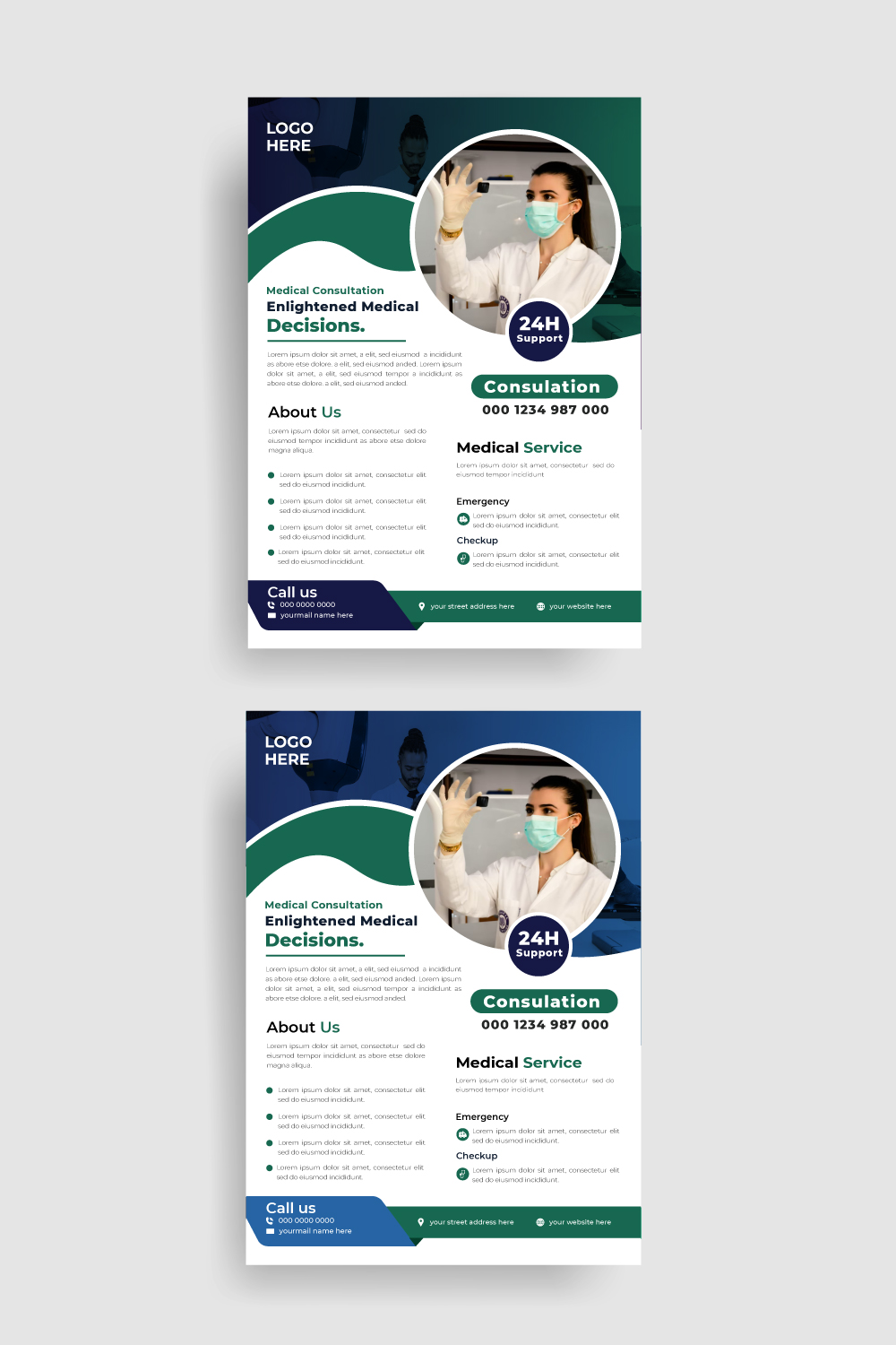 medical flyer design template Can be used for any type of business or project pinterest preview image.