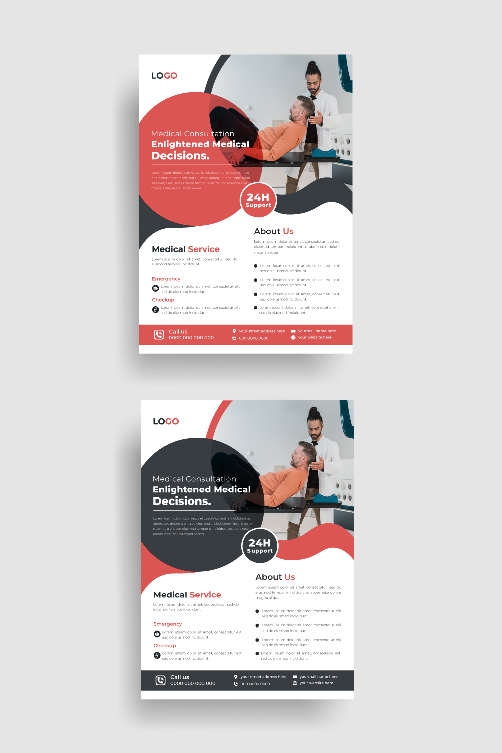 Creative medical flyer design template pinterest preview image.