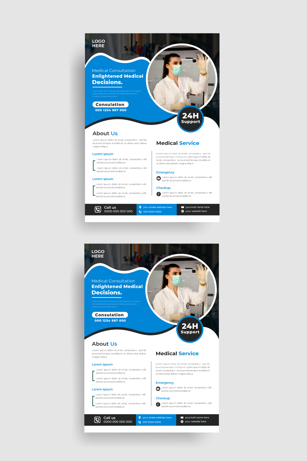 Corporate medical flyer design template pinterest preview image.