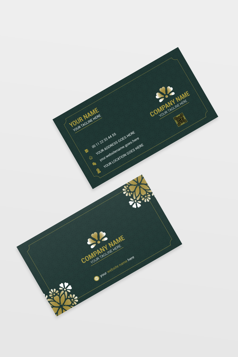 luxury design with gold border unique blue color corporate business card template pinterest preview image.