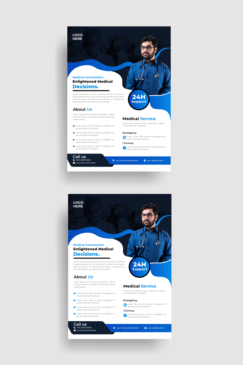 Business medical flyer design template pinterest preview image.