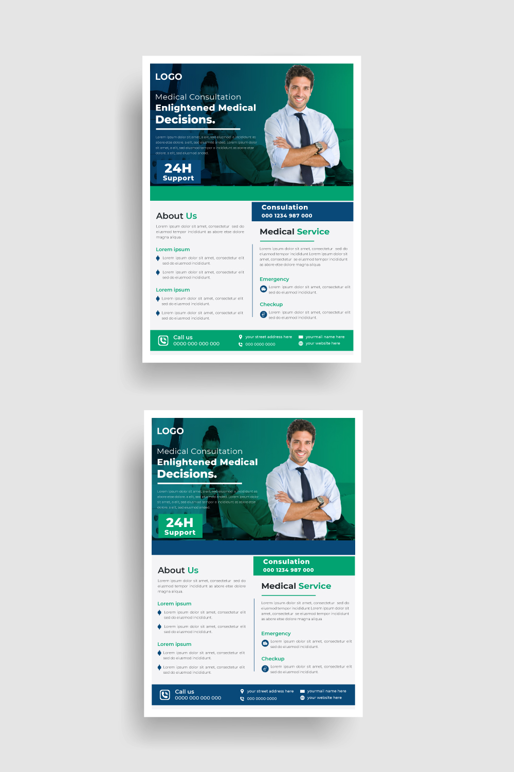 Business medical flyer design template pinterest preview image.