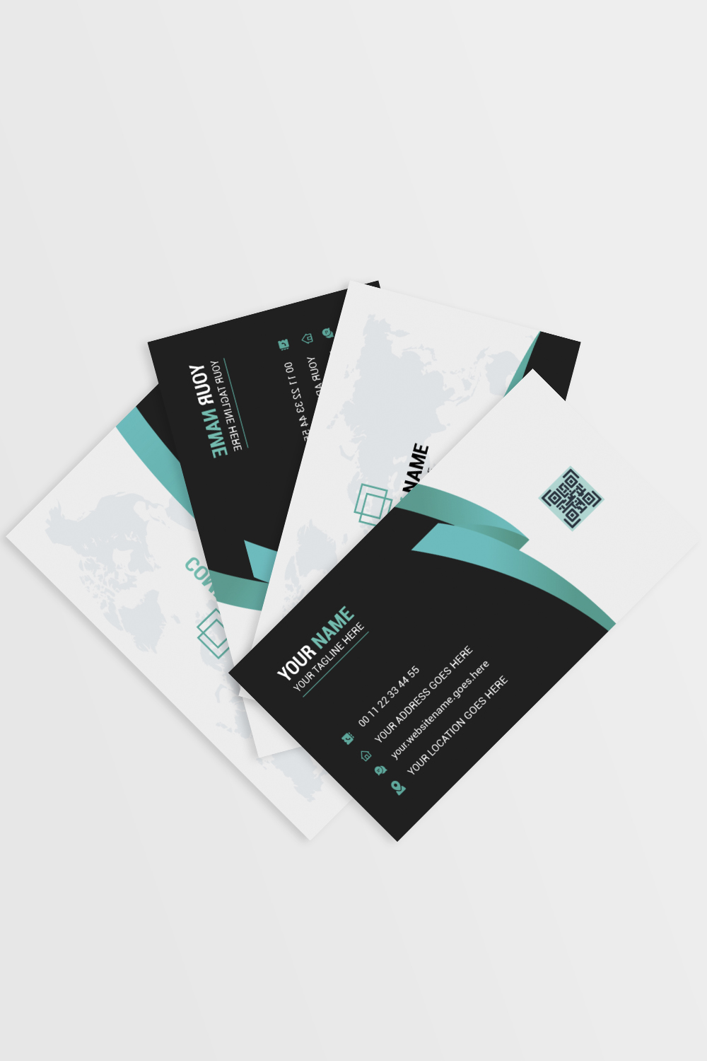modern creative corporate business card template pinterest preview image.