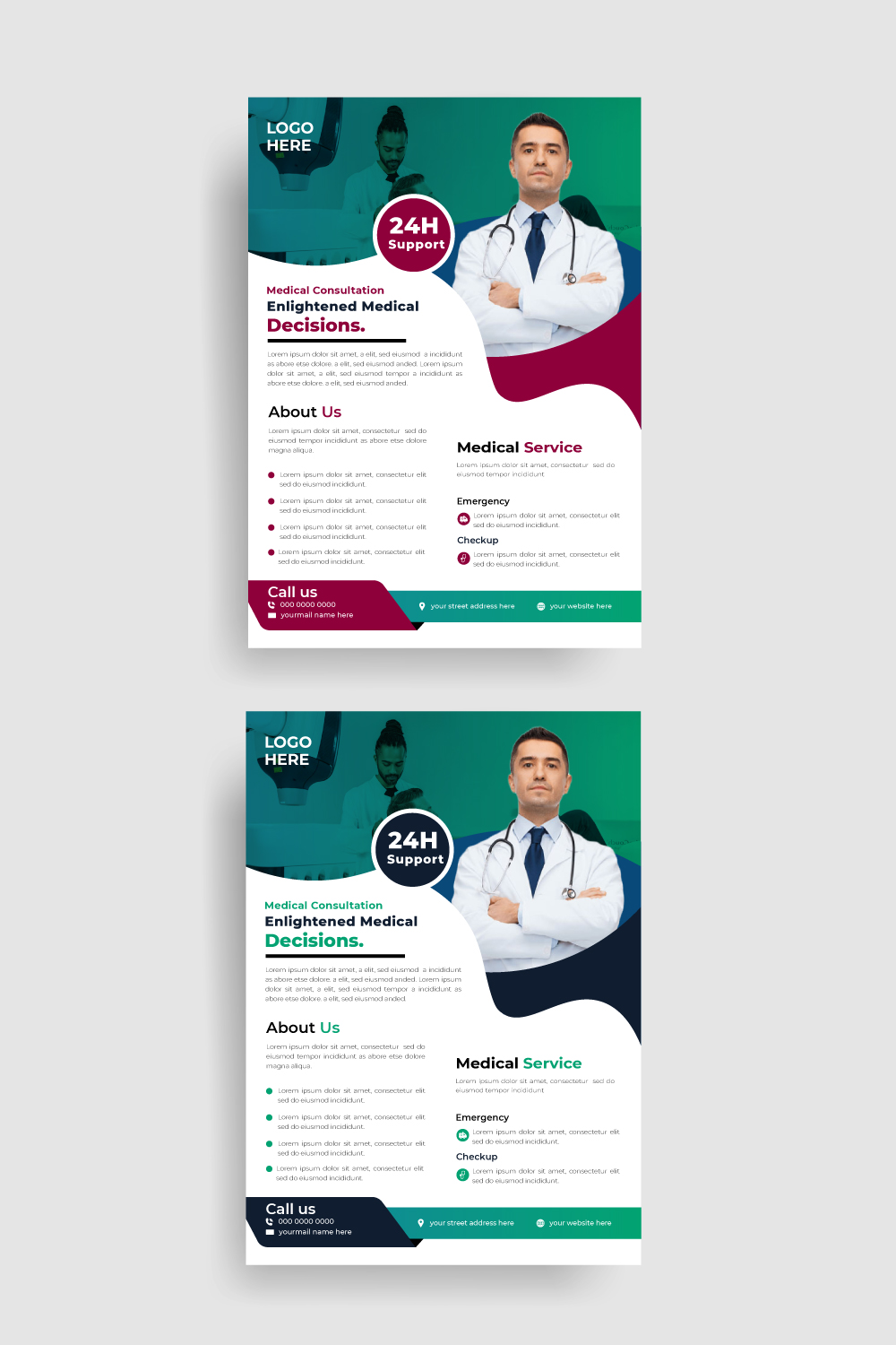 Corporate medical flyer design template pinterest preview image.