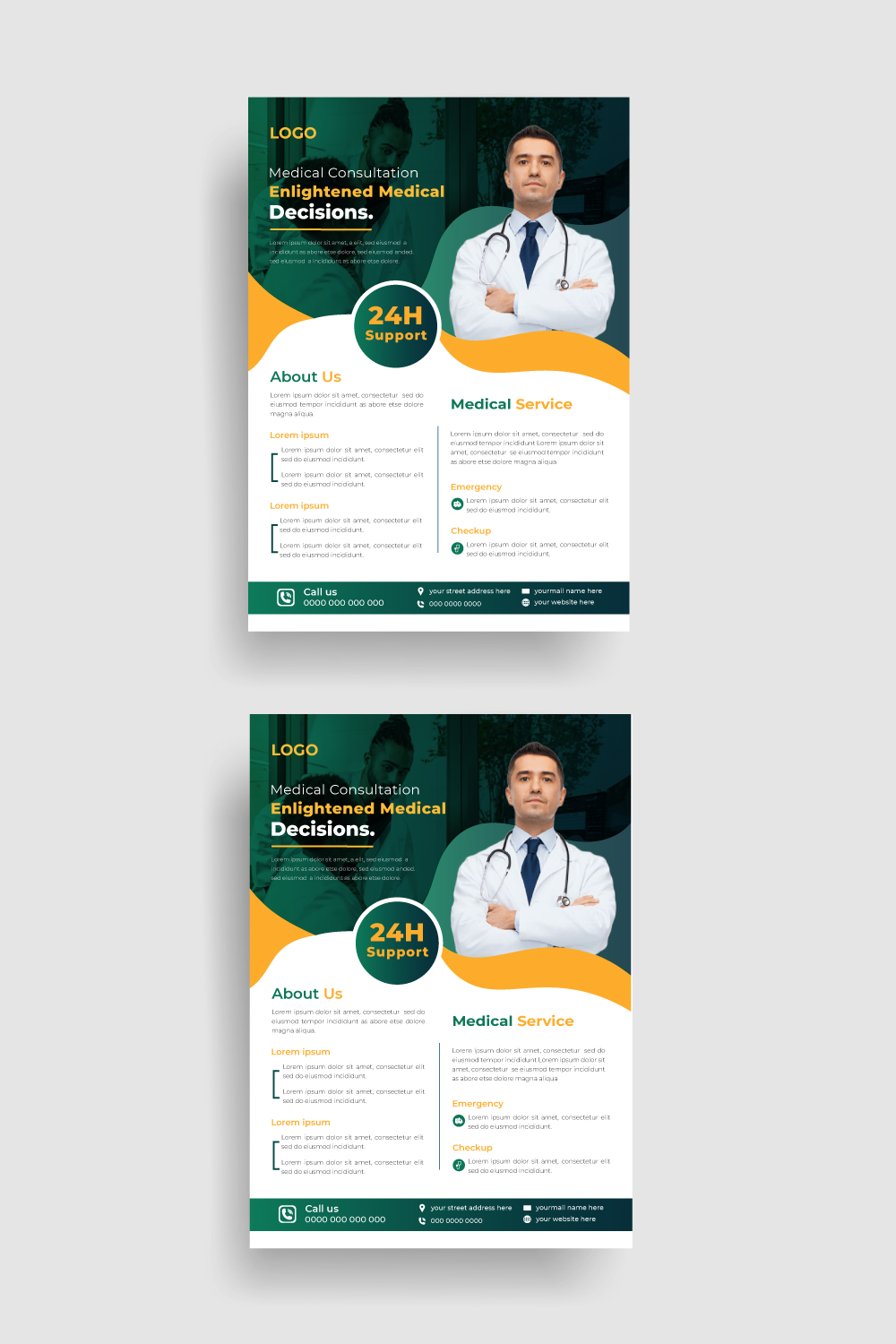 Corporate medical flyer design template pinterest preview image.