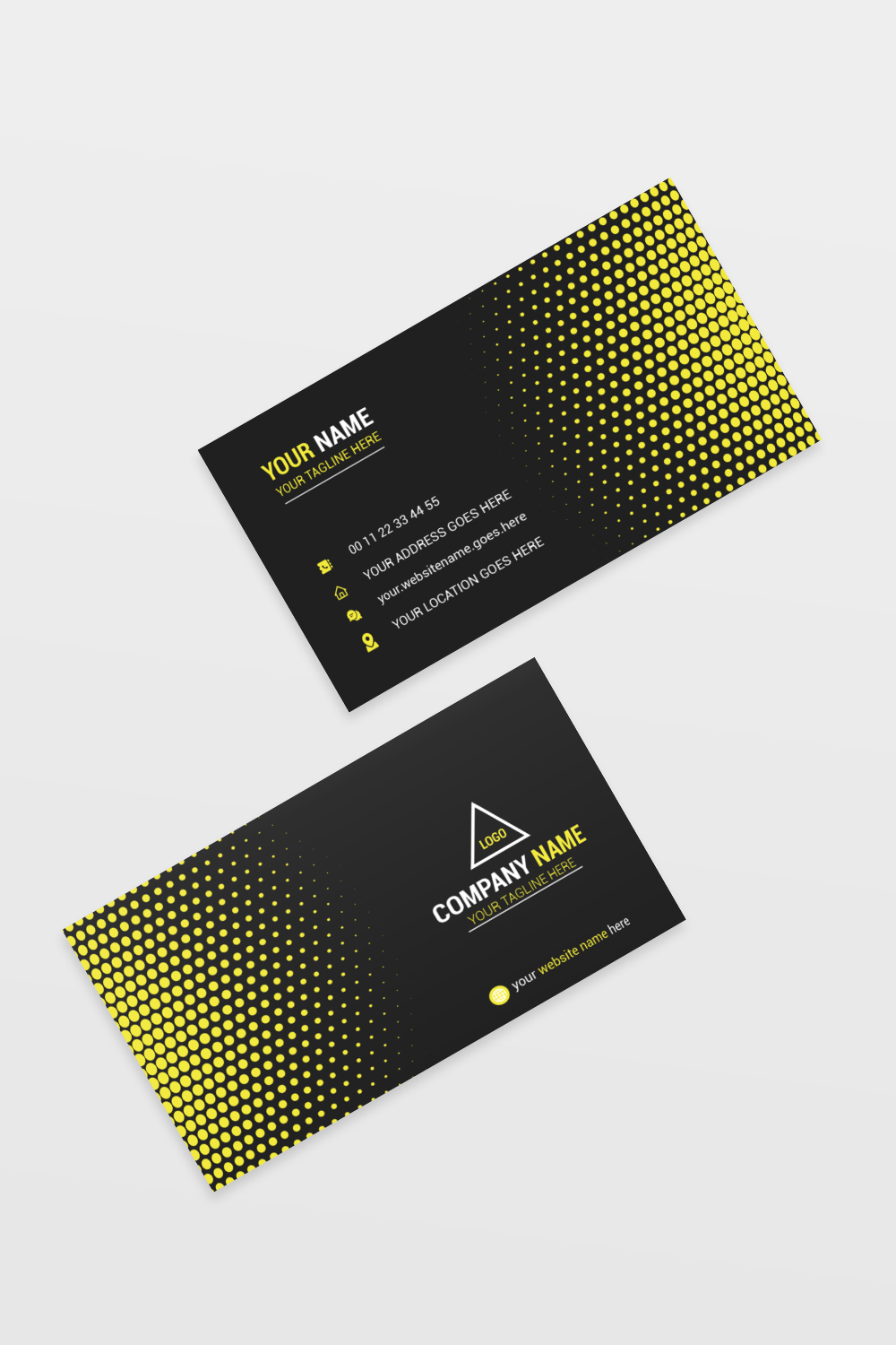 modern abstract black color unique corporate business card design template pinterest preview image.